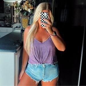 Purple Women's Crop Tank Top